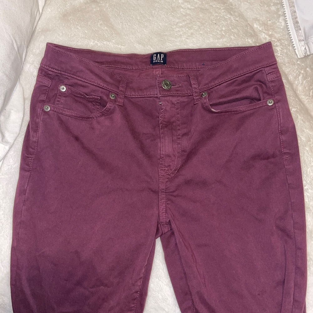 Gap Denim Tru Skinny Burgundy Jeans